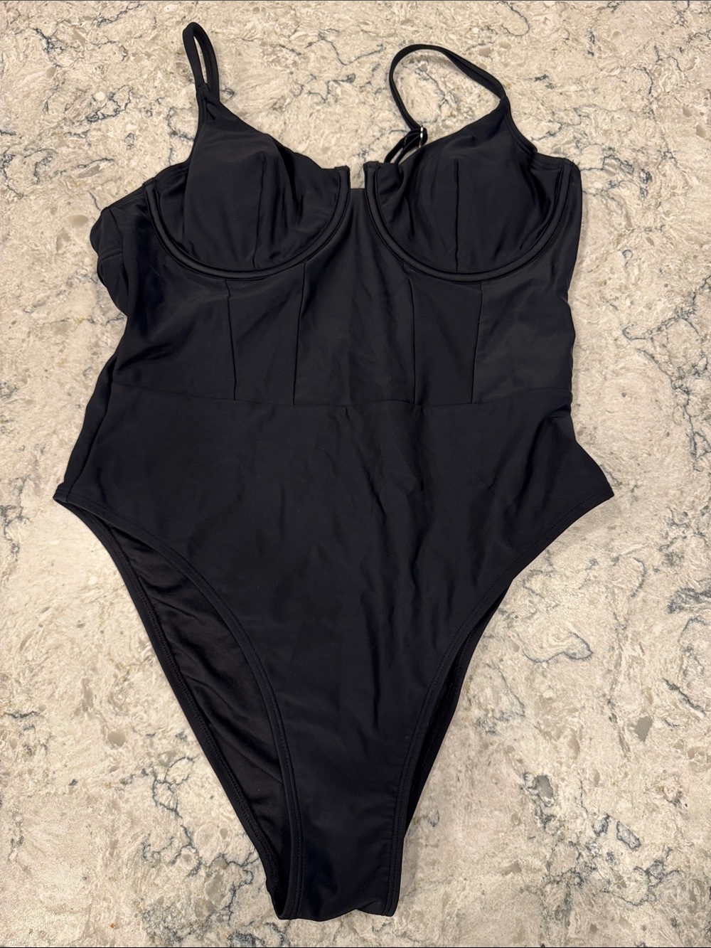 Cupshe Black One-Piece Swimsuit with Underwire Support
